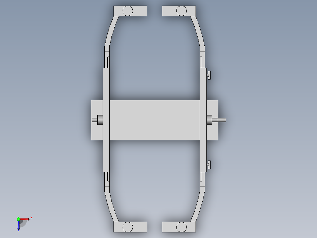 可调节的门烘烤支架俯视图