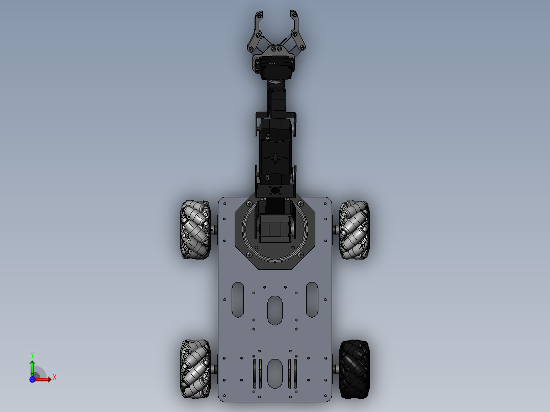 机械臂小车双层前视图