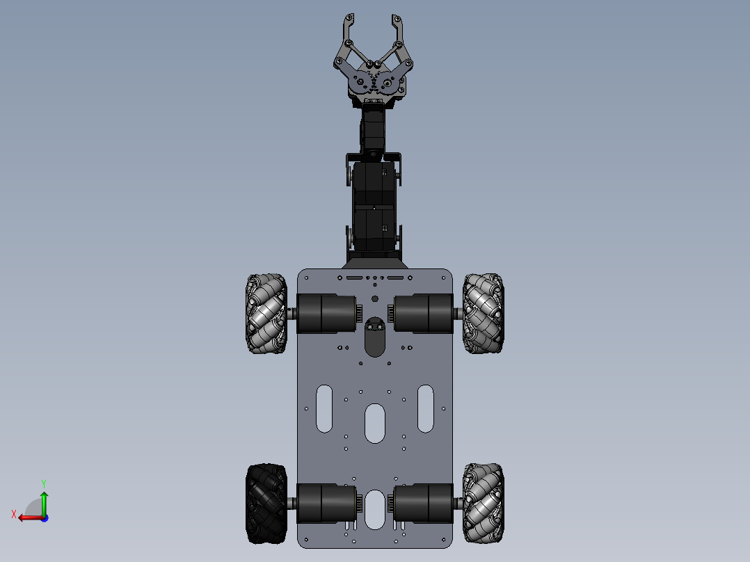 机械臂小车双层后视图