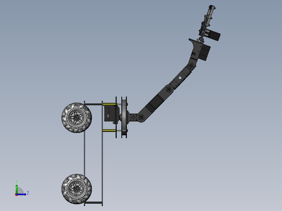 机械臂小车双层左视图