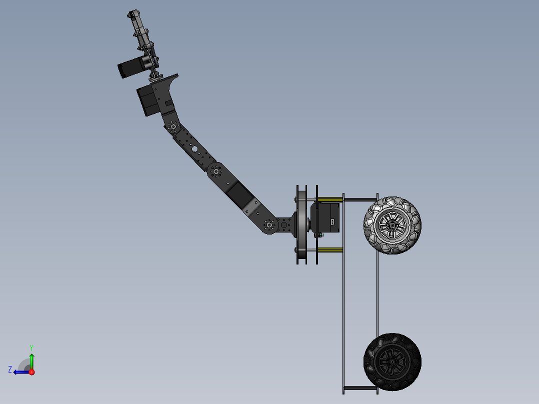 机械臂小车双层右视图