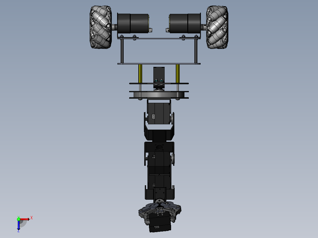 机械臂小车双层俯视图