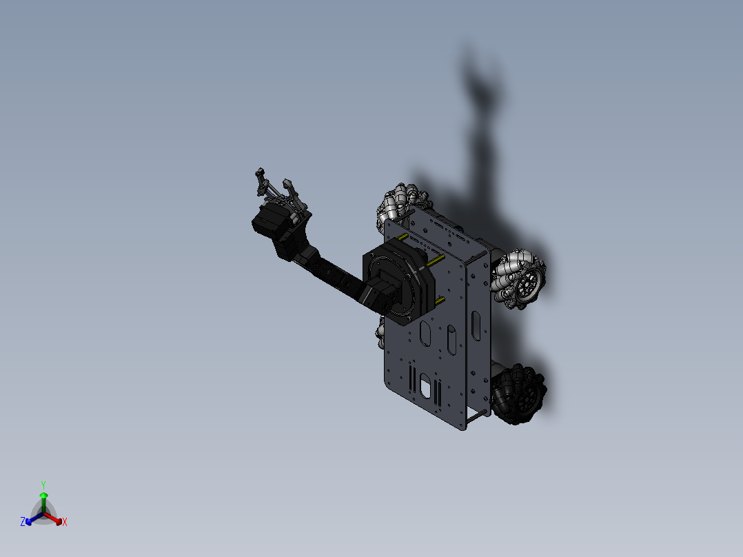 机械臂小车双层正等轴测图