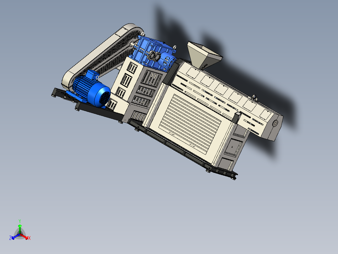 SW塑料挤出机正等轴测图