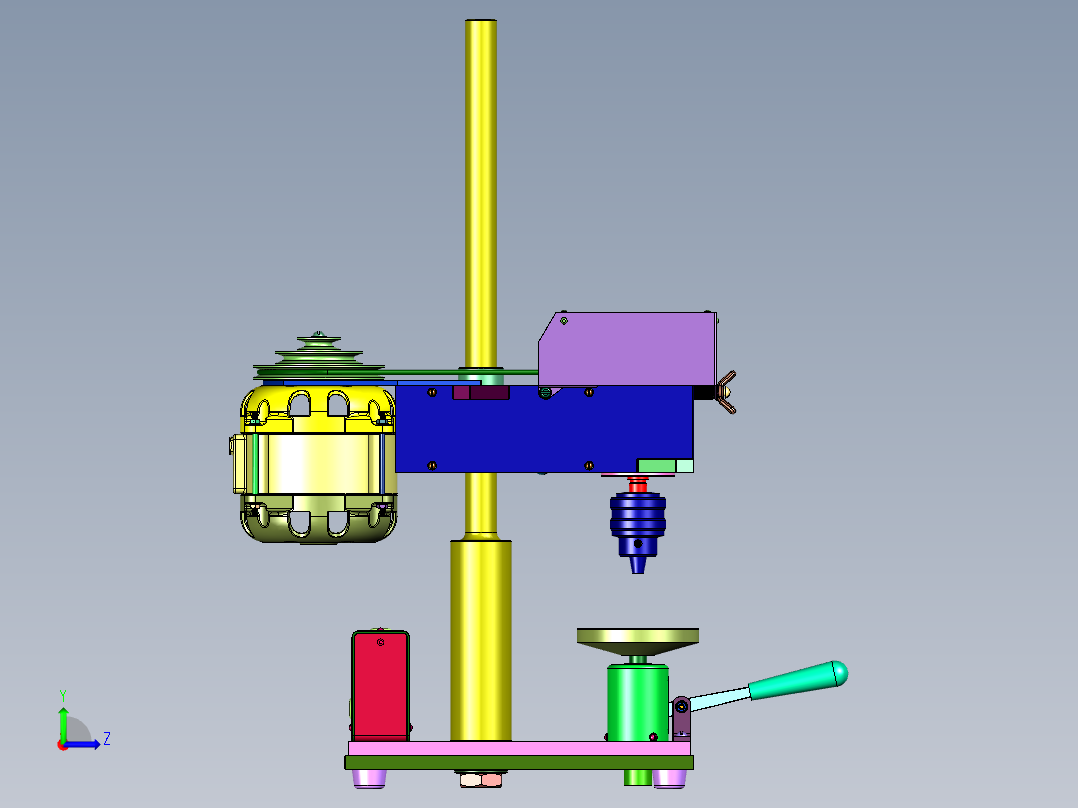 工业级工作台高精度钻孔机左视图