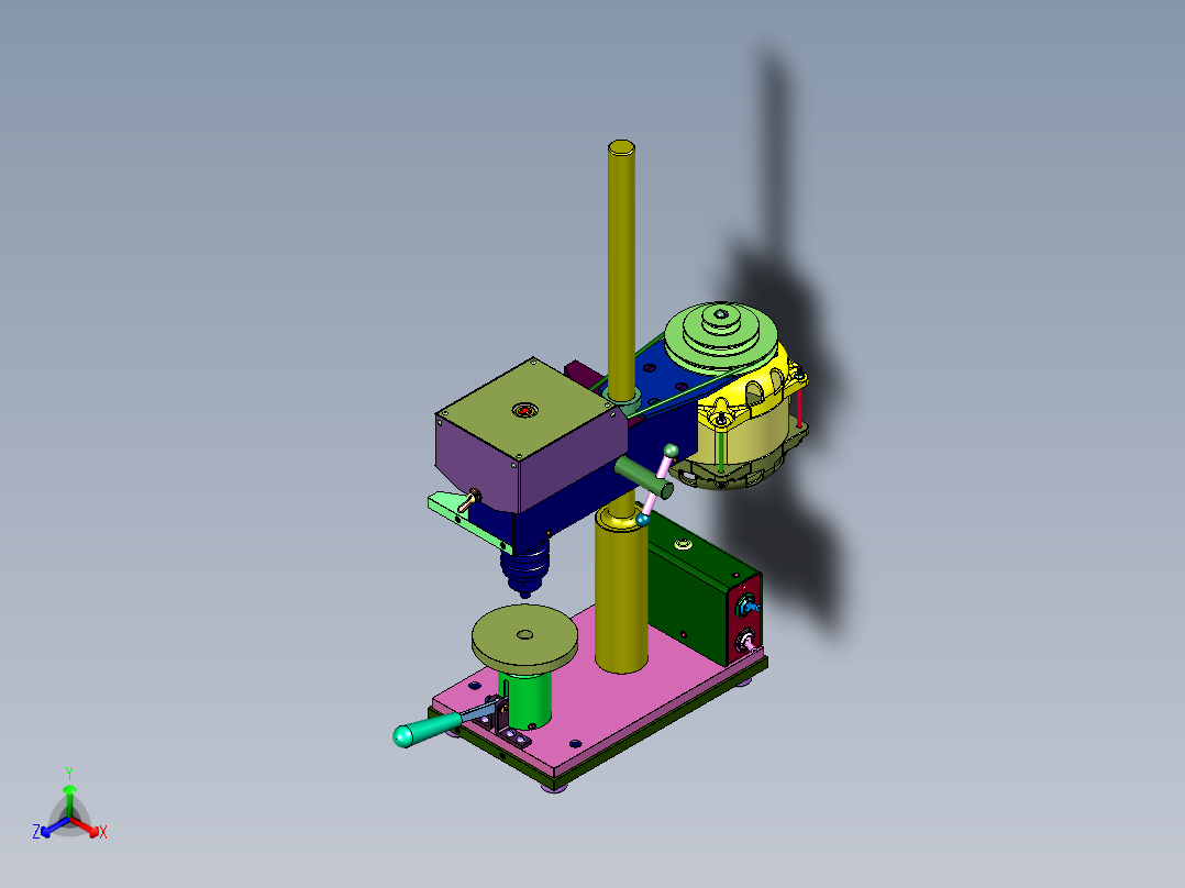 工业级工作台高精度钻孔机正等轴测图
