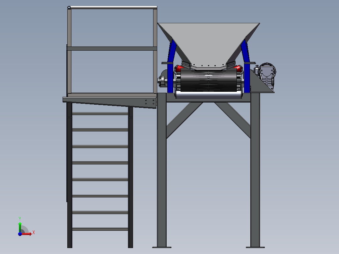 输送线输送平台前视图