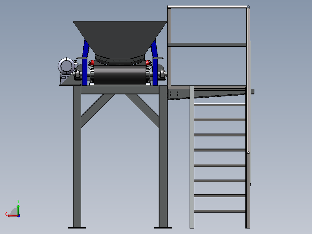 输送线输送平台后视图