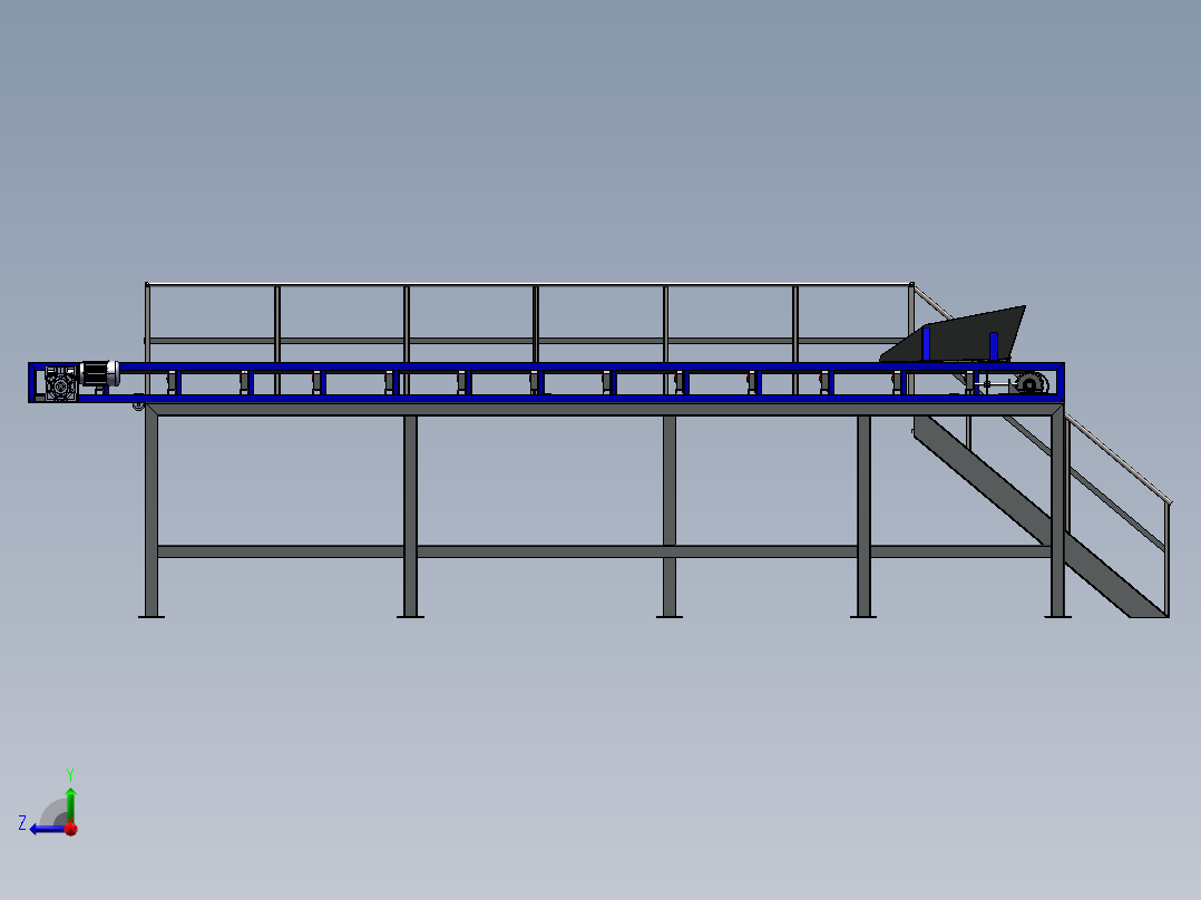 输送线输送平台右视图