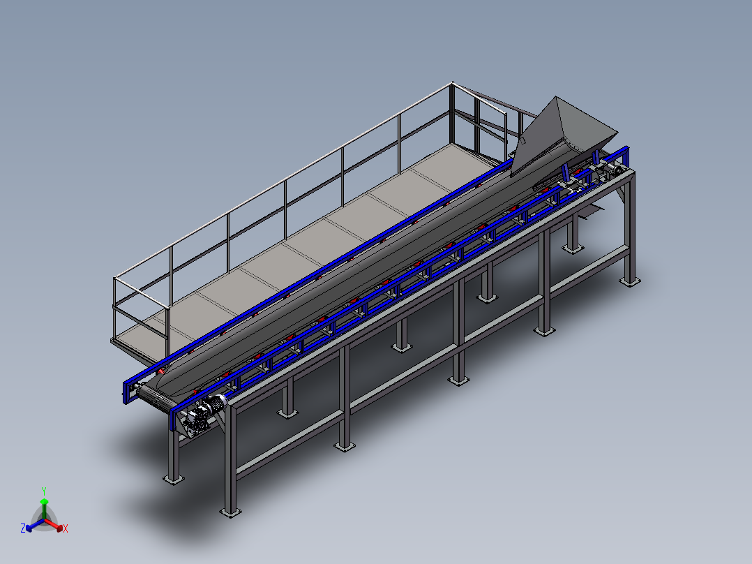 输送线输送平台正等轴测图