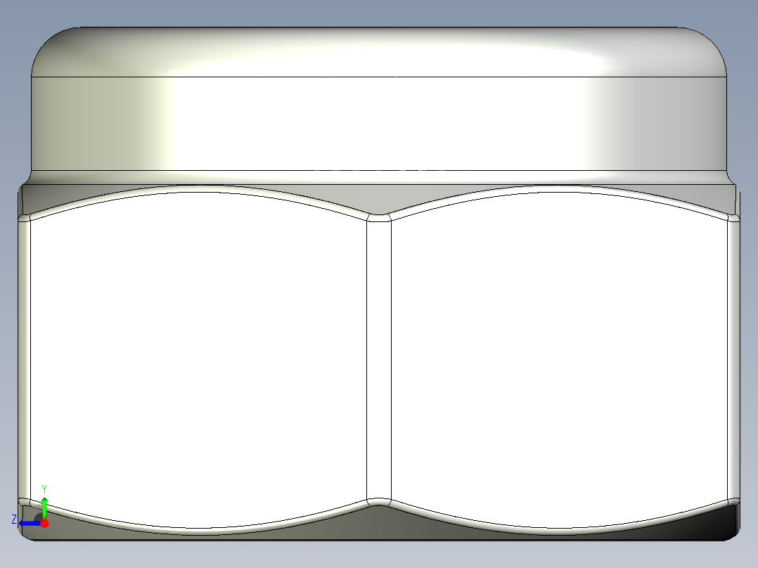 紧固件-IGES 0.2500 Lock Nut右视图