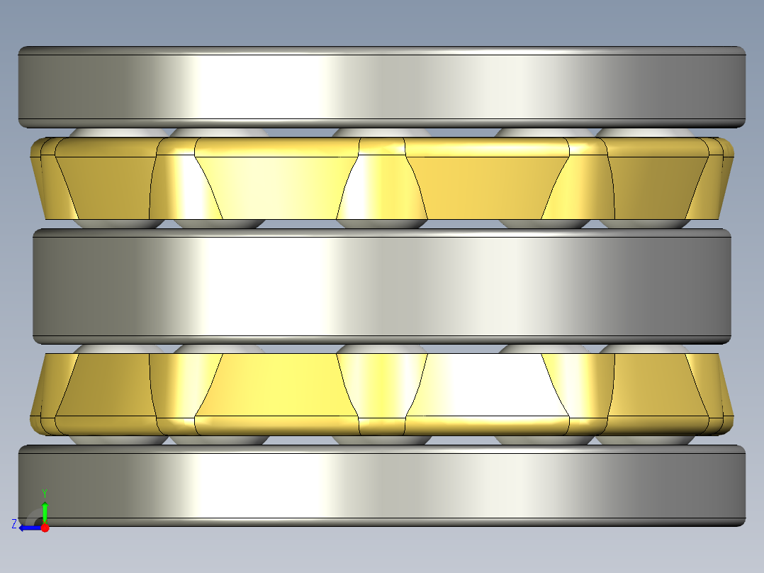 滚珠轴承双推力轴承右视图
