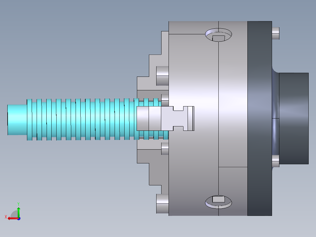 压面机刀轴夹具设计后视图