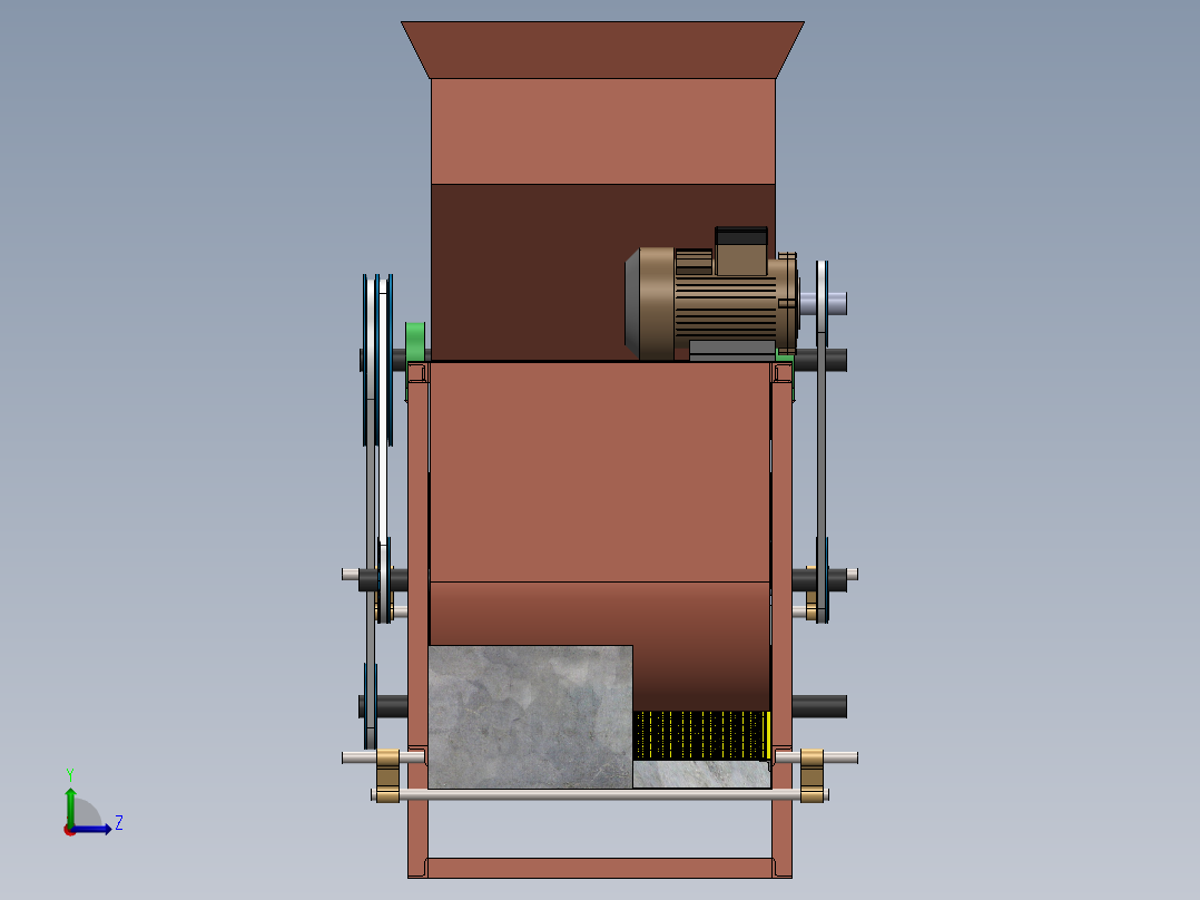 蓖麻脱壳机-SW左视图