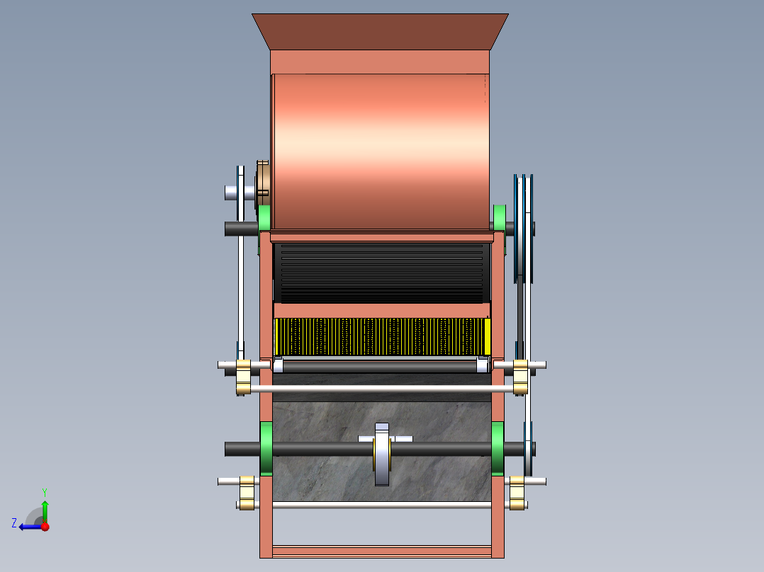 蓖麻脱壳机-SW右视图