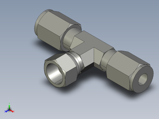 卡套式工业通用硬管接头4_s6bu-s正等轴测缩略图