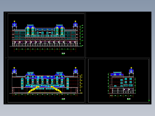 一套商住图纸立面图