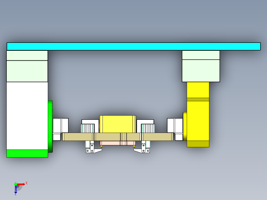 X1-笔记本CNC工装夹具三维模型CNC3-1130俯视图