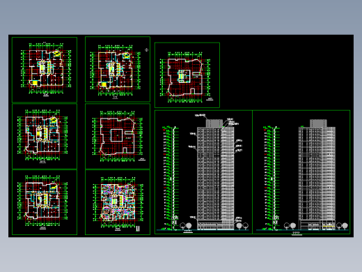 高层点式住宅楼平立面图