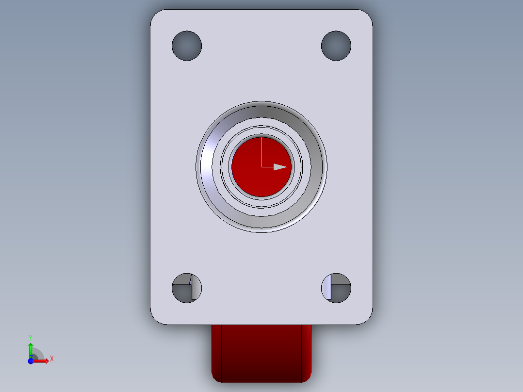 活动式工业脚轮 75x30前视图