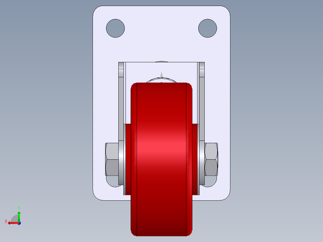 活动式工业脚轮 75x30后视图