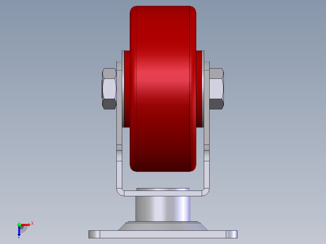 活动式工业脚轮 75x30俯视图
