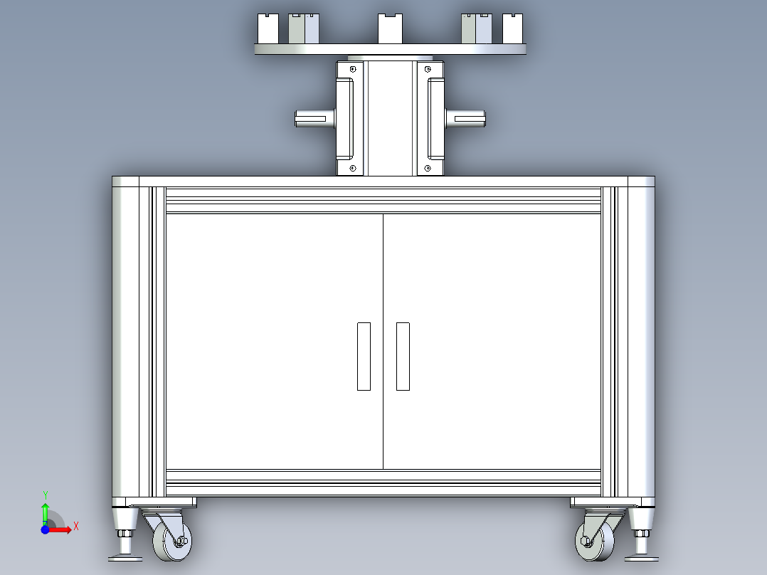 多工位转盘平台设计前视图