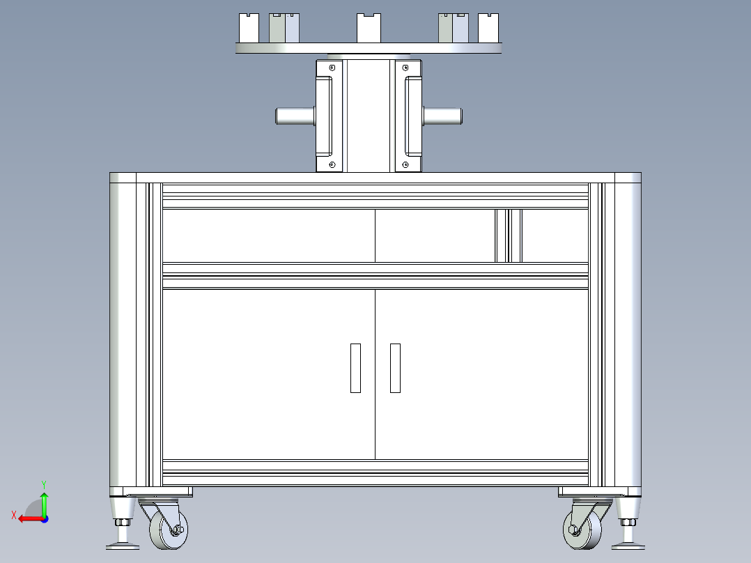 多工位转盘平台设计后视图