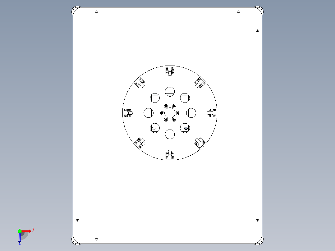 多工位转盘平台设计俯视图