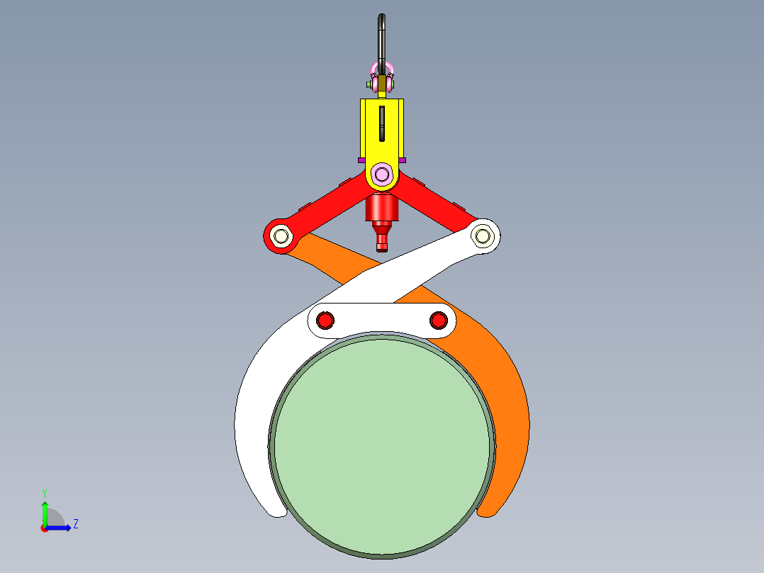 大圆柱体夹爪左视图