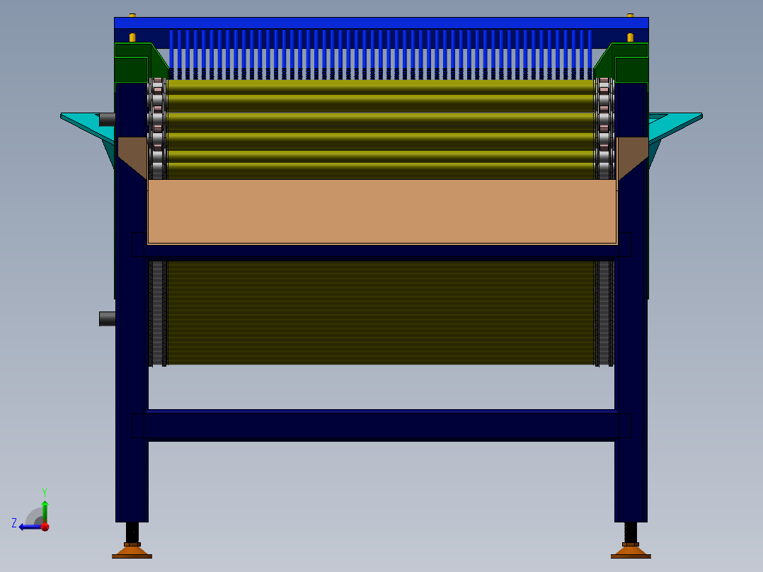 链式滚筒提升上料机右视图