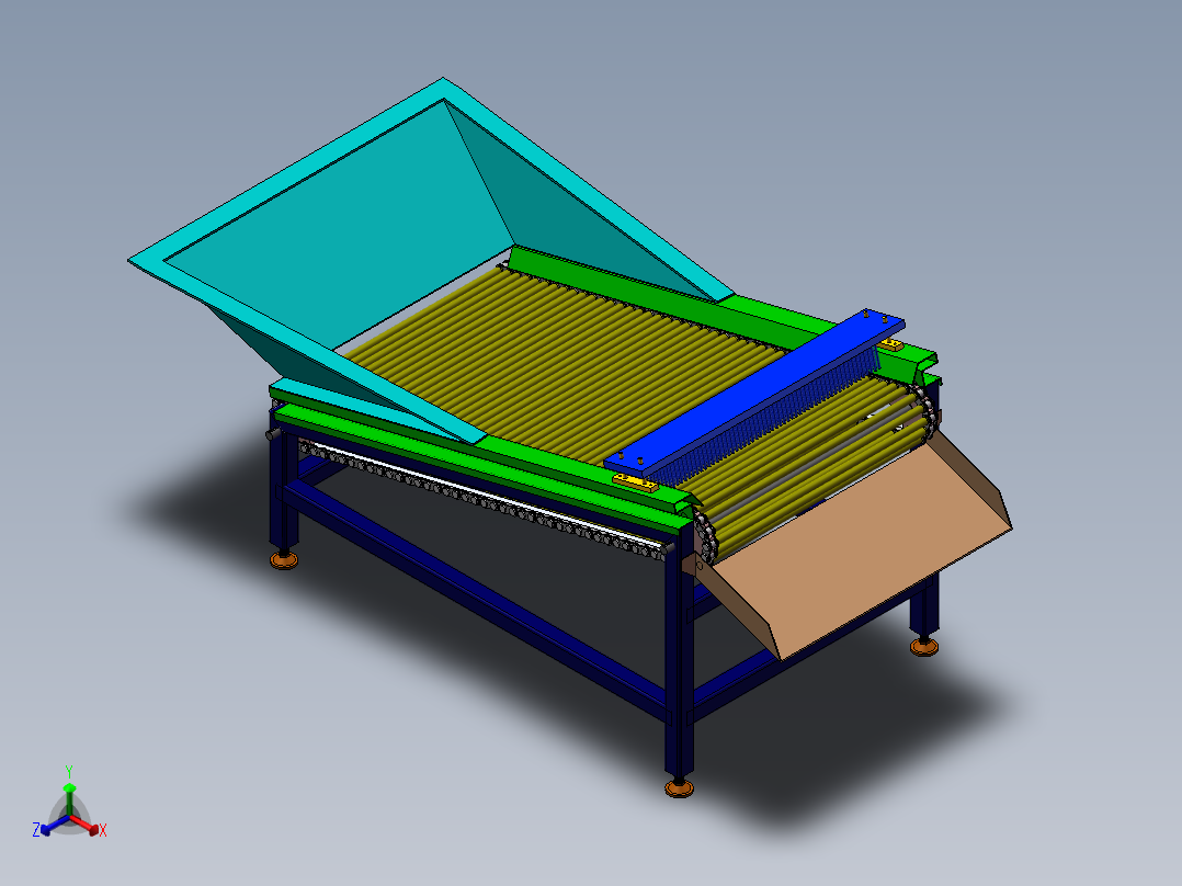 链式滚筒提升上料机正等轴测图