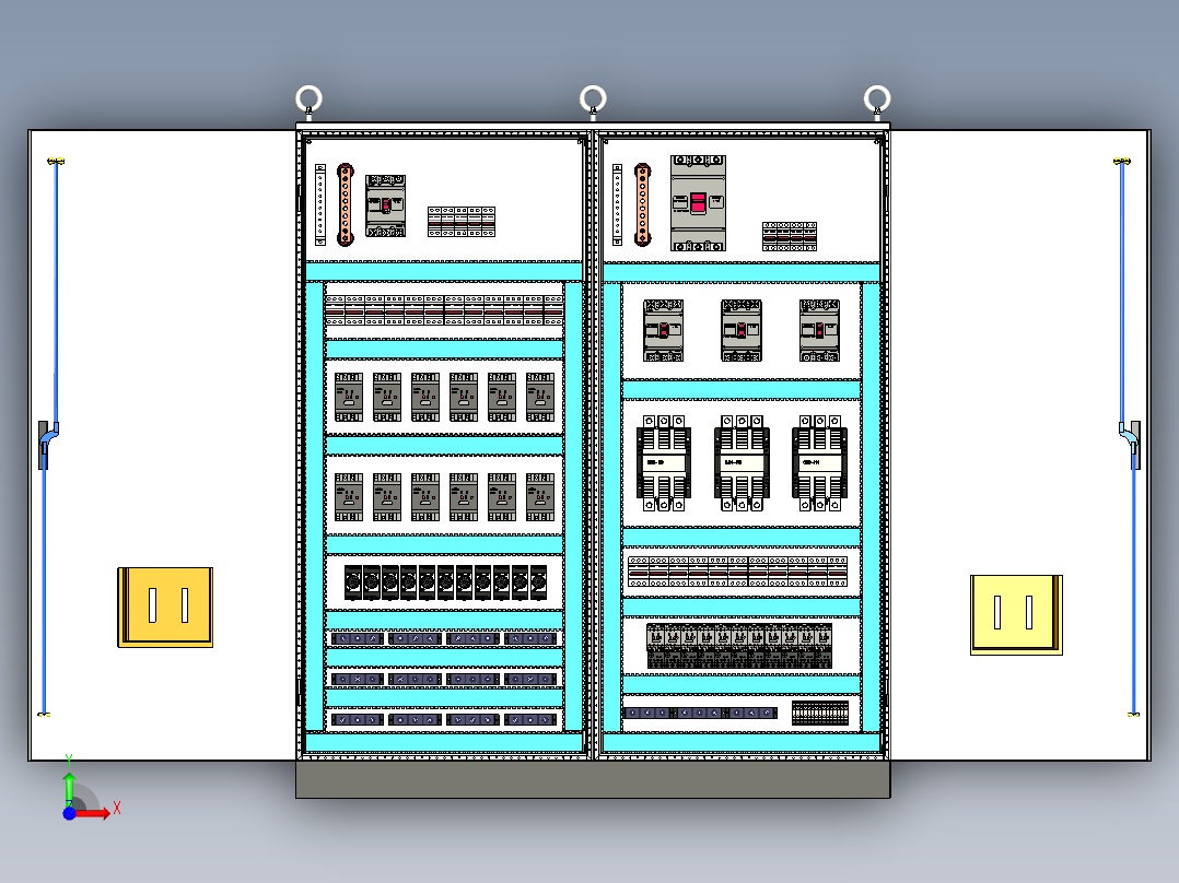 双柜组装交流接触器控制柜 56292前视图