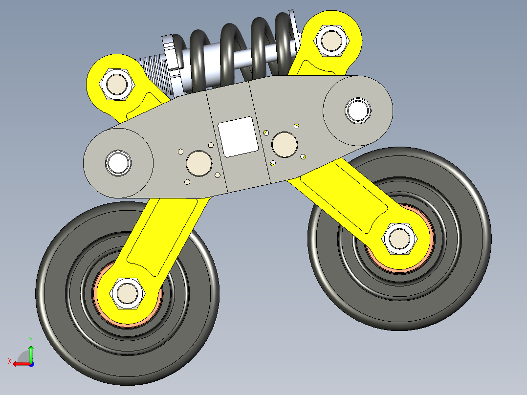 履带减震结构后视图