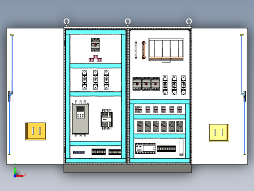 双柜组装软启动旁路+刀开关plc接触器控制柜前视缩略图