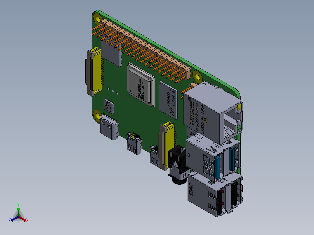 树莓派(28)正等轴测图
