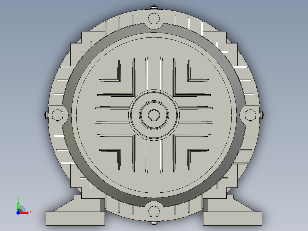 YE3系列电机B3安装(63180L)YE2-112-8P-15kW-B3前视图