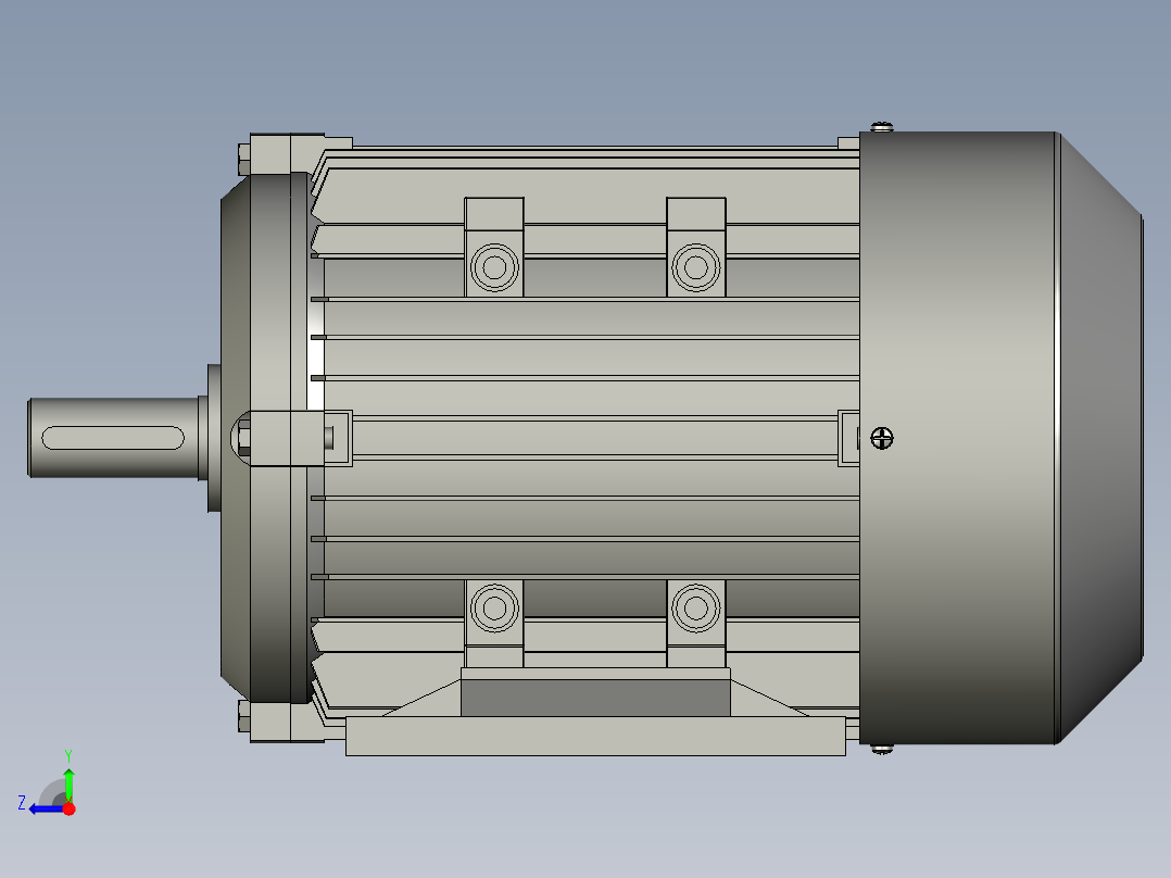 YE3系列电机B3安装(63180L)YE2-112-8P-15kW-B3右视图