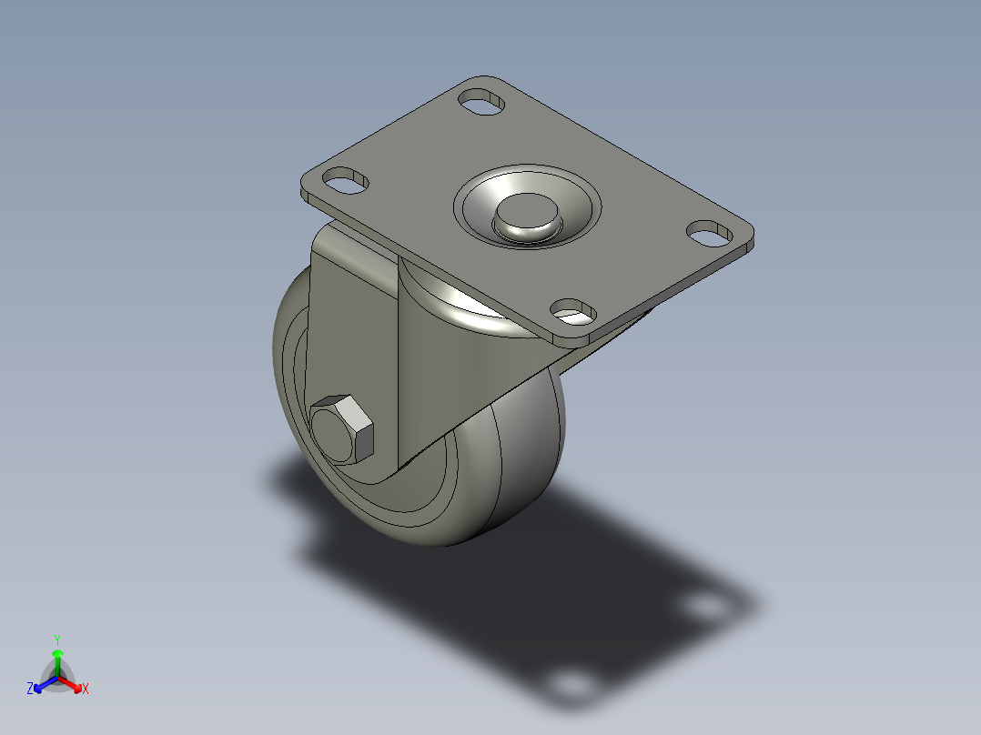 万向脚轮C-CJFJ75-TMISUMI正等轴测图