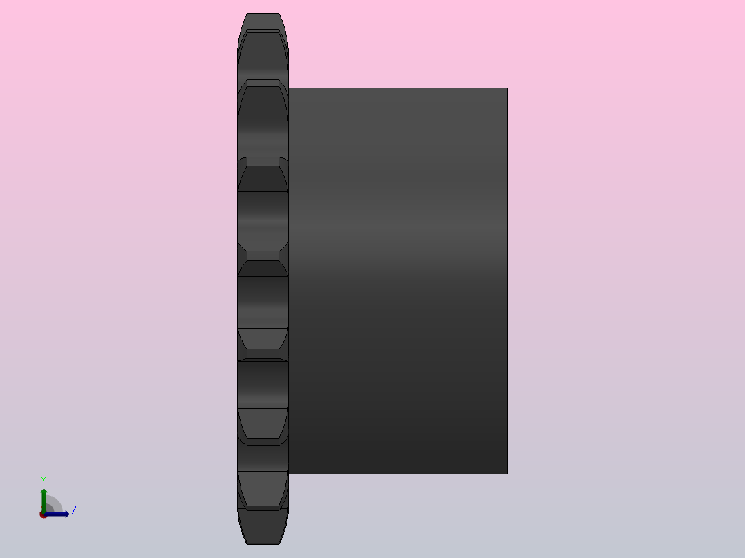 直孔链轮06B型_17-06B-1左视图