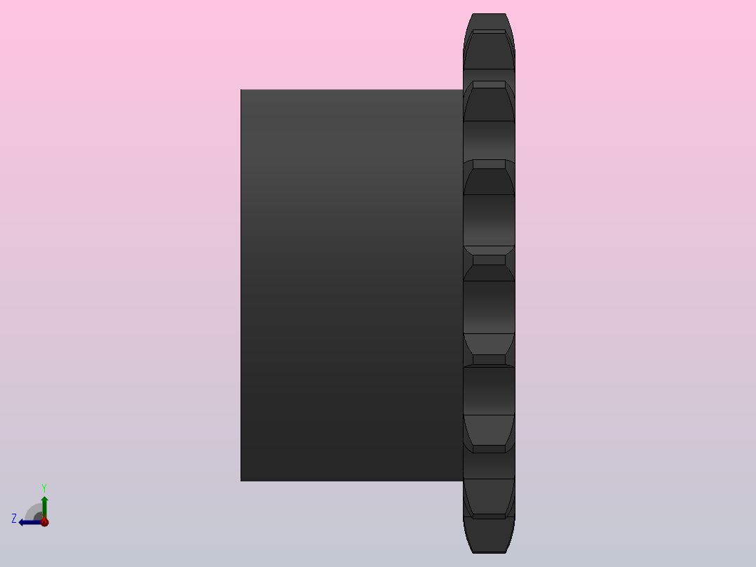 直孔链轮06B型_17-06B-1右视图