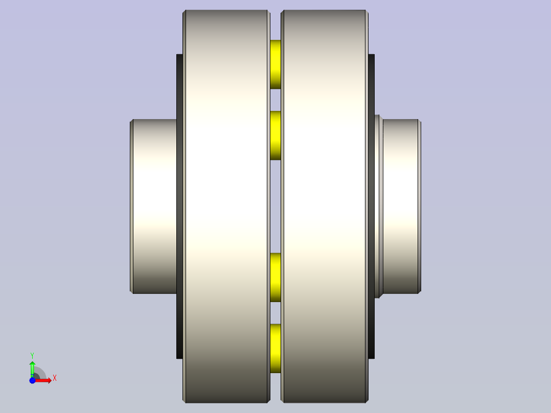 GB╱T 5014-2017[LX型弹性柱销联轴器（基本型）YA 12×32／YA 12×32]前视图