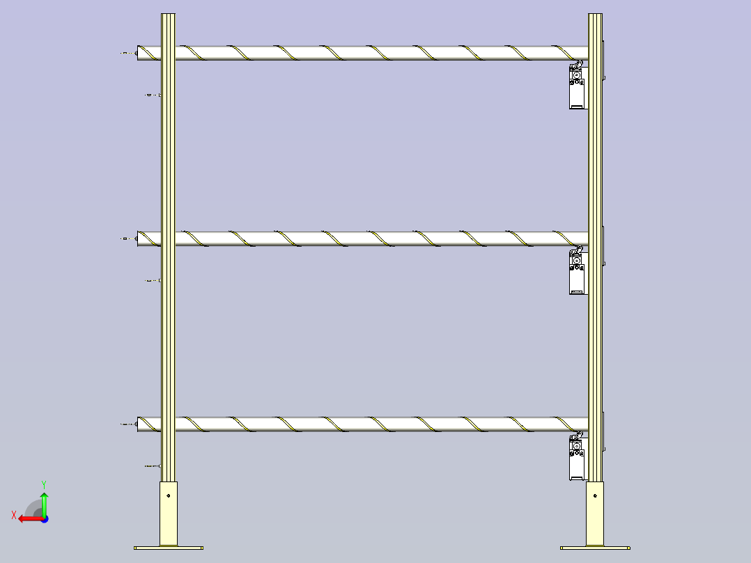 一种简易安全杠3D图纸后视图