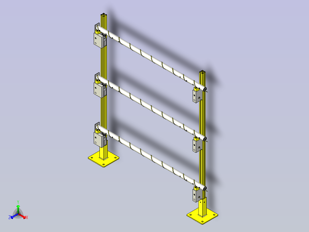 一种简易安全杠3D图纸正等轴测图