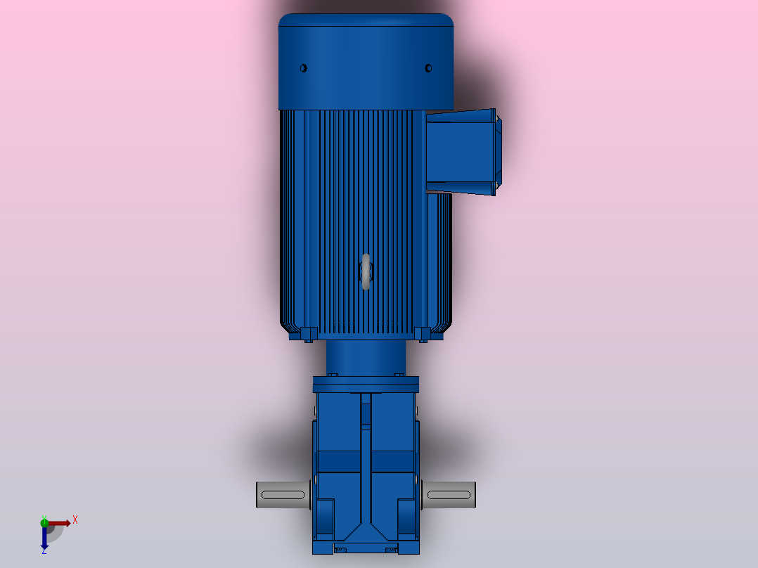 K77底脚轴伸式安装螺旋锥齿轮减速机K77-YVE11-4P-9.54-M1-0°-B俯视图