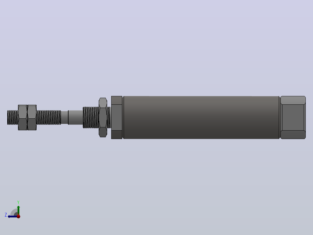 标准型气缸（单作用）HCJ2系列[HCDJ2B6-15SR-S]右视图