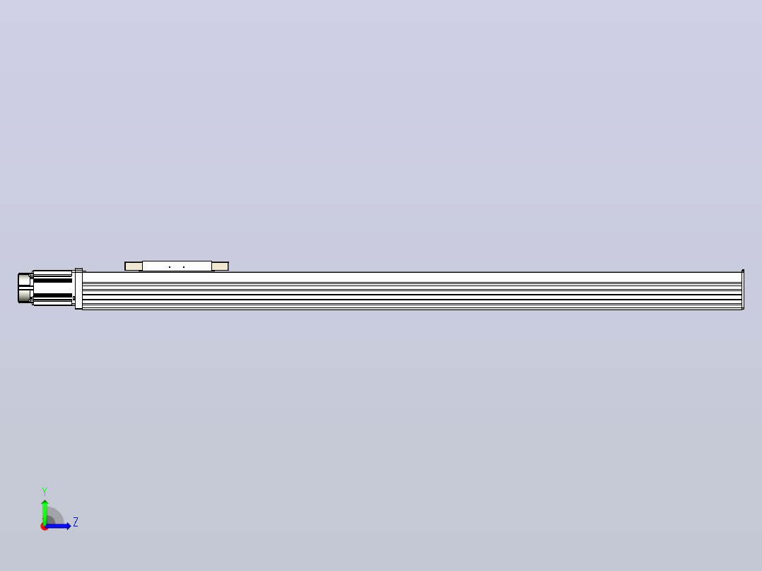 滚珠丝杠直线轴带导轨全封闭TPA-HCR-220D-3210C-L1450-M-Y-P1K-N3左视图