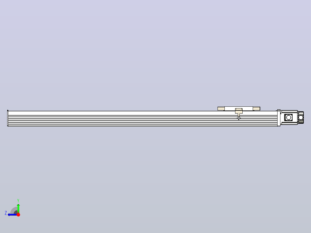 滚珠丝杠直线轴带导轨全封闭TPA-HCR-220D-3210C-L1450-M-Y-P1K-N3右视图