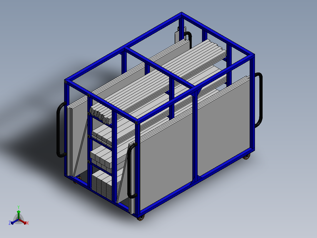 移动物料车正等轴测图