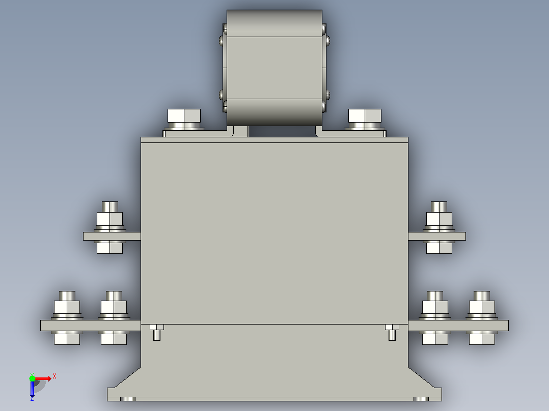 HH15-1250_4QSA 4P隔离开关熔断器组三维模型202009俯视图